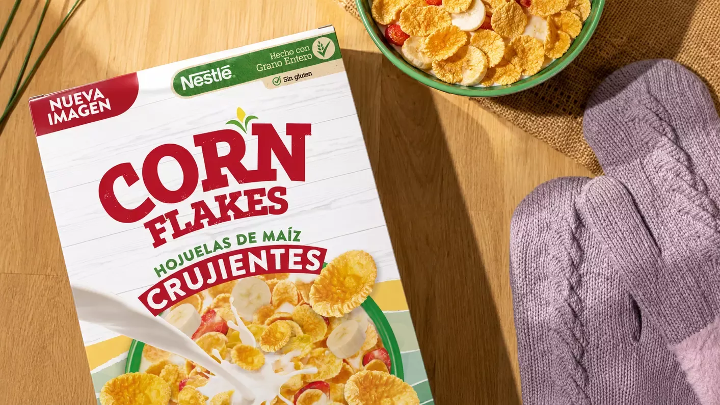 Plato de Corn Flakes servido